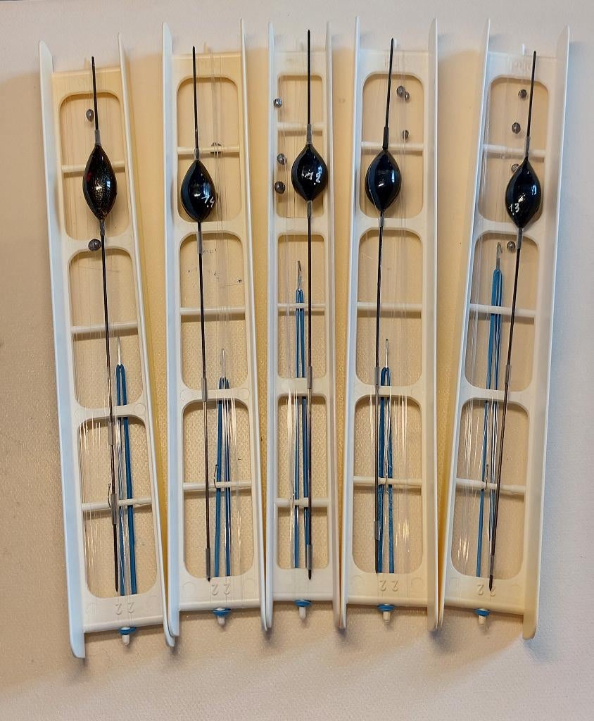 Hengelsport 5 zelfgemaakte vislijntjes set 83, Ophalen of Verzenden, Nieuw, Vaste hengel