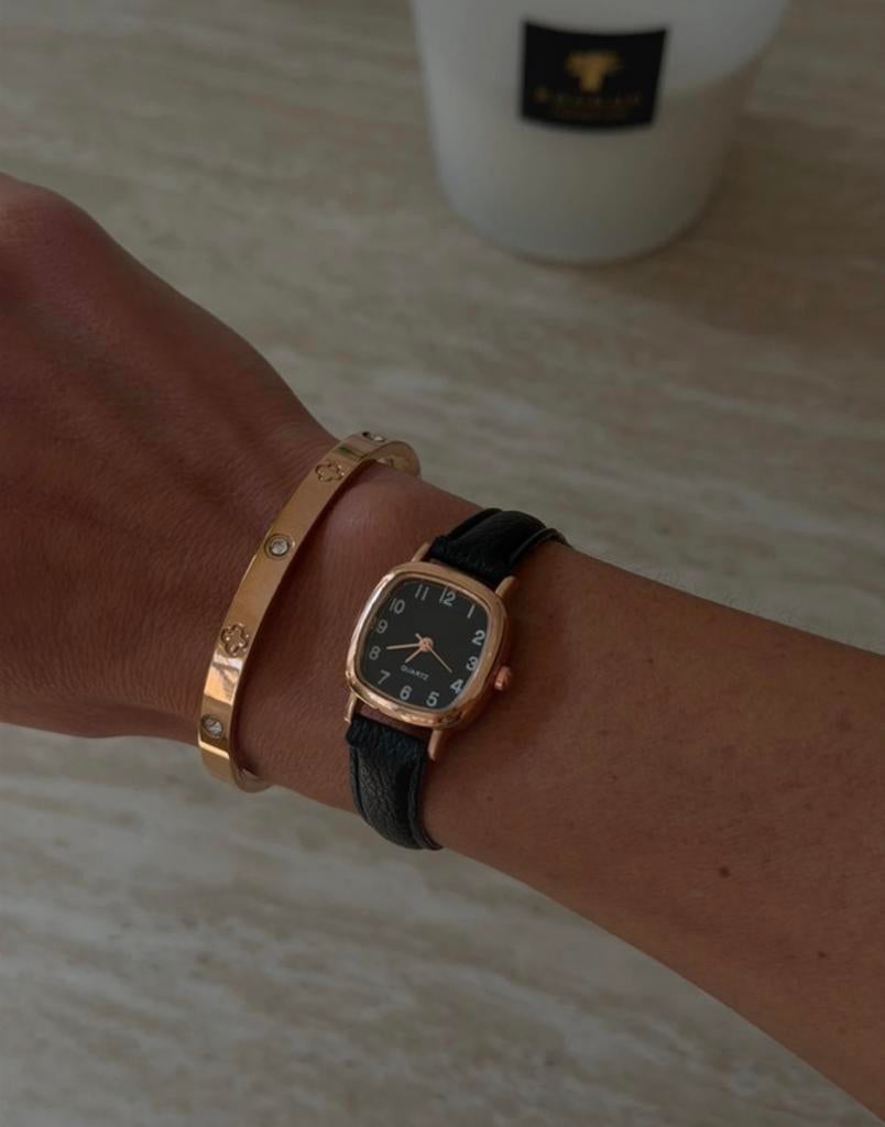 Ensemble lot montre et bracelet jonc or rose neuf, Neuf, Enlèvement ou Envoi, Or, Acier