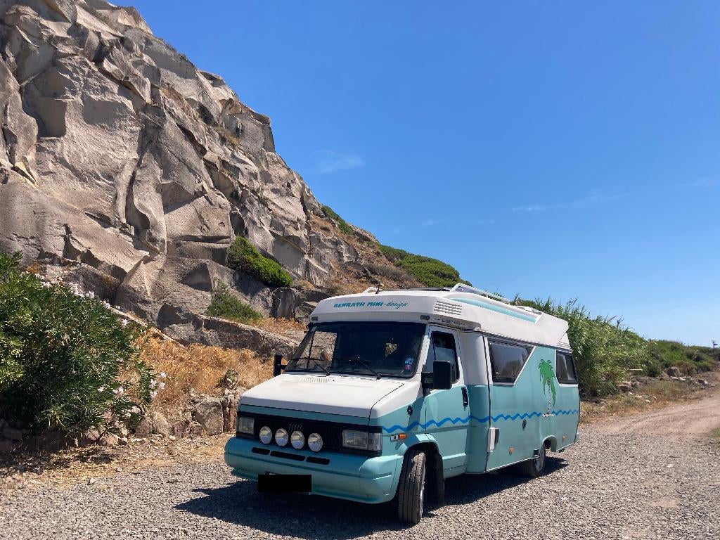 oldtimer camper hobby 600, Caravans en Kamperen, Integraal, Fiat, Hobby, Vloeistofverwarming