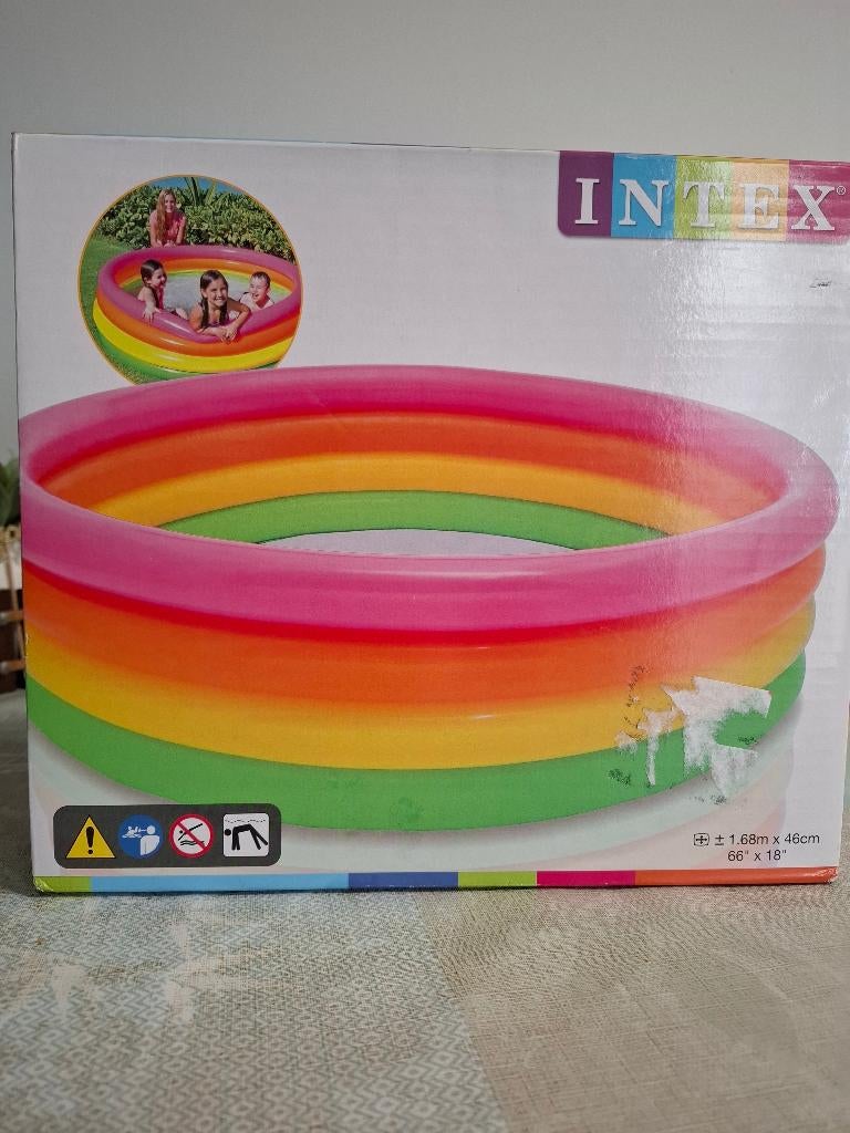 Intex sunset glow opblaaszwembad, Tuin en Terras, Zwembaden, Minder dan 80 cm, Opblaaszwembad, Rond, Nieuw