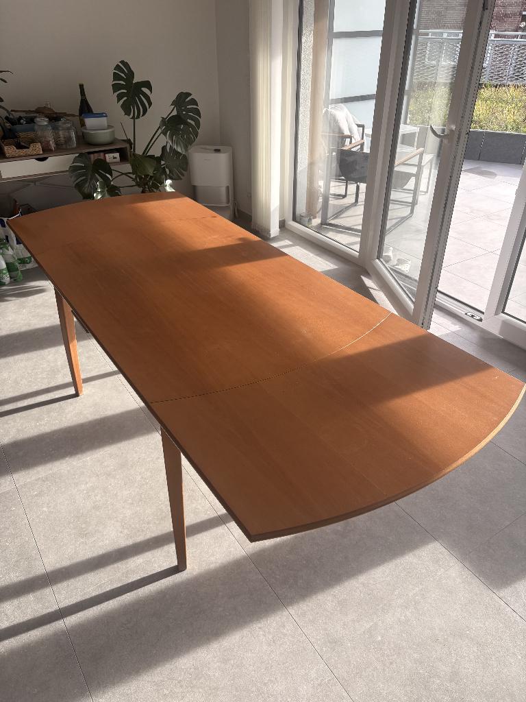 Table à manger, Maison & Meubles, Vintage contreplaqué bois clair, Enlèvement, Utilisé, 50 à 100 cm