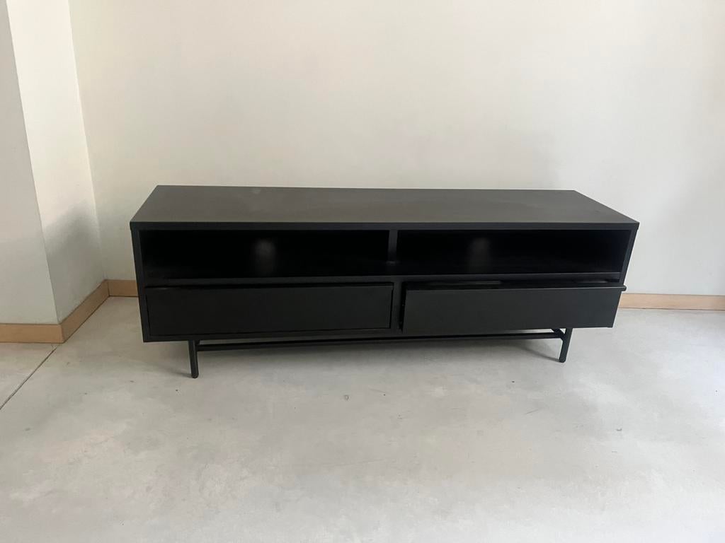 TV-meubel inox zwart, Ophalen, Zo goed als nieuw