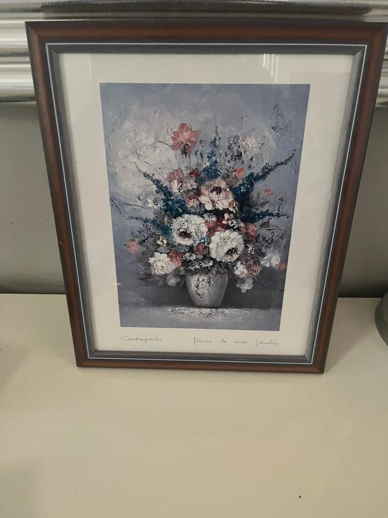 Tableau fleurs de mon jardin" par l'artiste "Conlogallo"., Enlèvement ou Envoi, Comme neuf