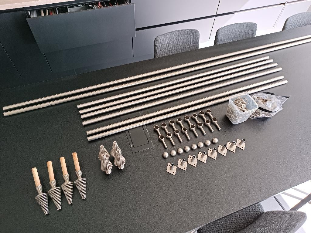 tringles à rideaux double, Enlèvement, Utilisé, Gris, Moderne