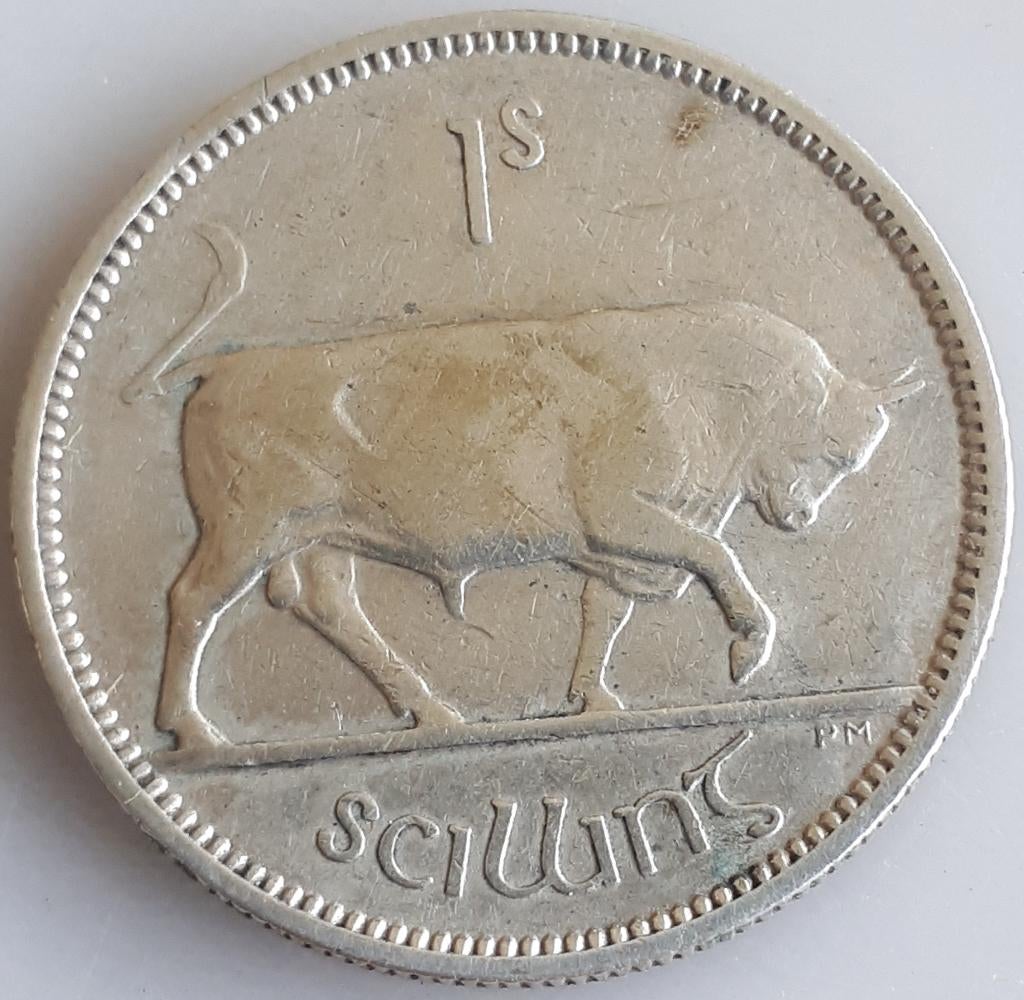 IERLAND:1 SHILLING 1941 KM14 ZILVER KEY !! mintage 300.000, Postzegels en Munten, Munten | Europa | Niet-Euromunten, Ophalen of Verzenden