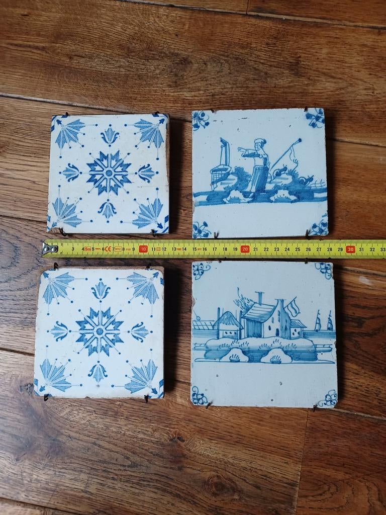Très anciens carreaux Delft, Antiquités & Art, Enlèvement ou Envoi