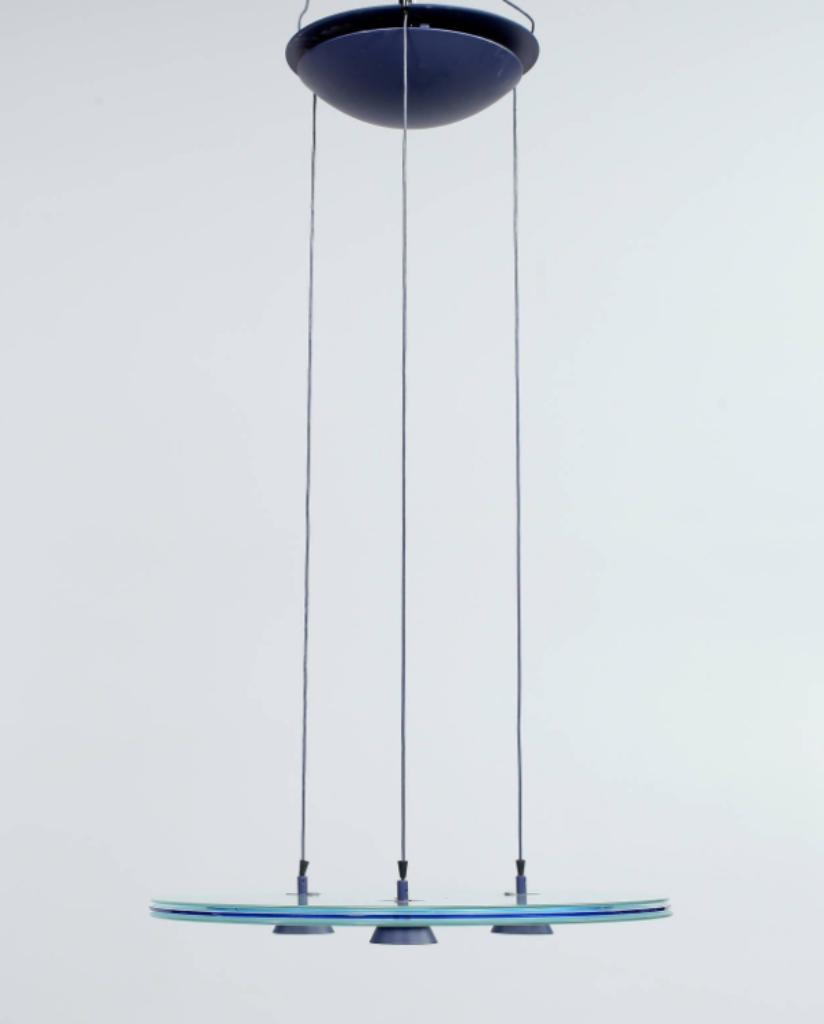 Lustre bleu Aurora, Arteluce, Ophalen, Gebruikt, Glas