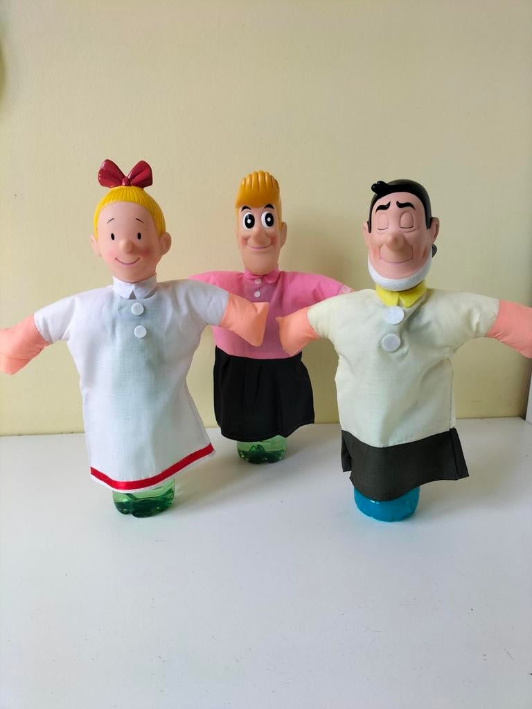 3 marionnettes Bob et Bobette, Collections, Enlèvement, Bob et Bobette, Neuf, Statue ou Figurine
