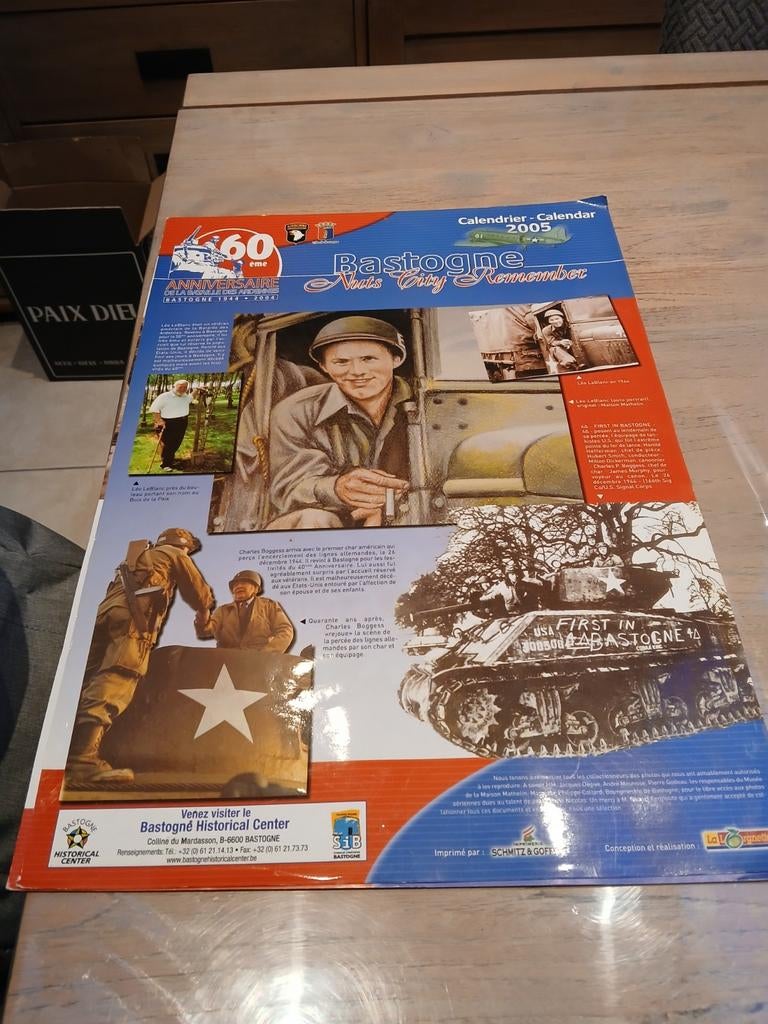 Calendrier Bastogne 2005 60ème anniv. Bataille Ardennes, Divers, Enlèvement ou Envoi