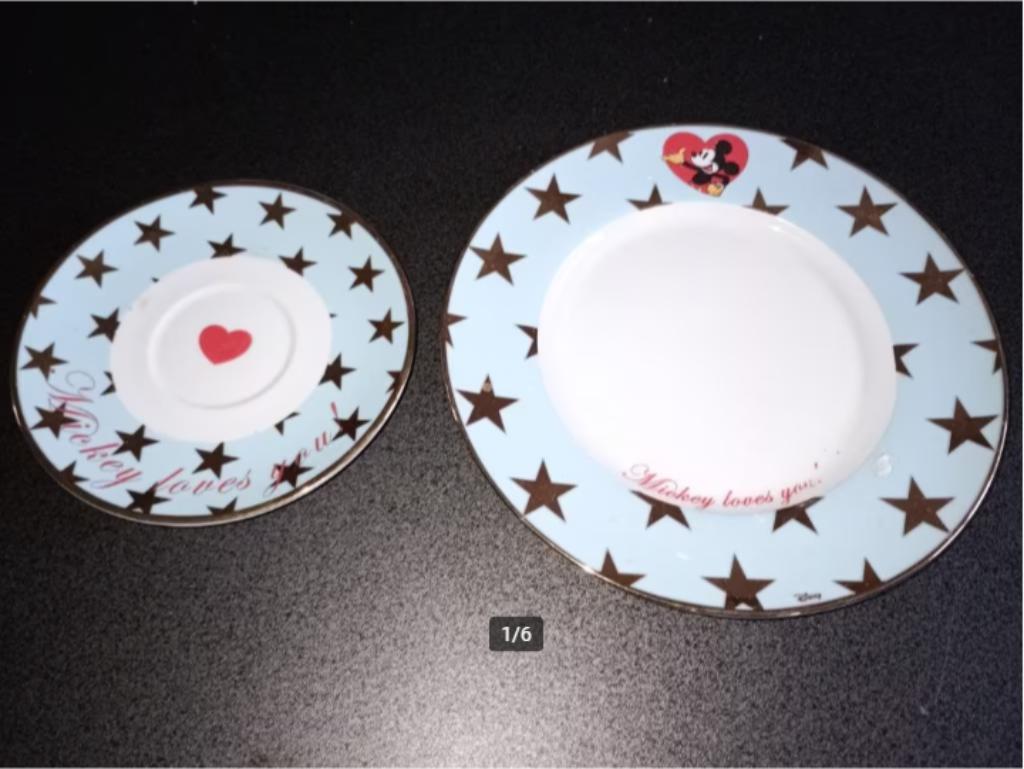 Disney: borden tassen kommen schort glazen 1-3€/stuk, Ophalen of Verzenden, Zo goed als nieuw, Servies