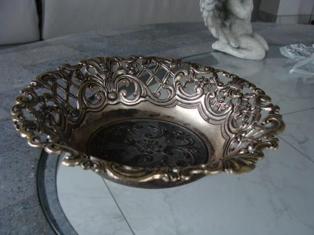 plat, corbeille, marque Silver Finish, Italie, vintage,, Antiquités & Art, Enlèvement ou Envoi