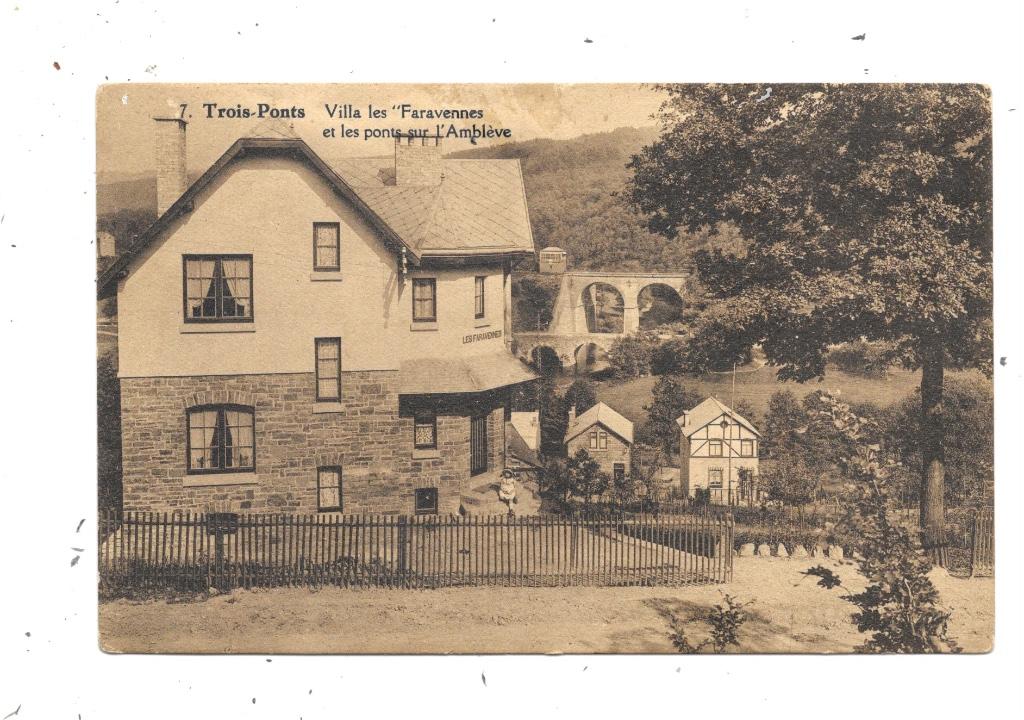 Trois-Ponts NA23: Villa les Faravennes et les ponts sur l'Am, Envoi, 1920 à 1940, Non affranchie, Liège