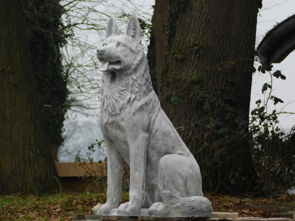 Statue de chien de berger XL - 80 cm - Pierre, Enlèvement ou Envoi