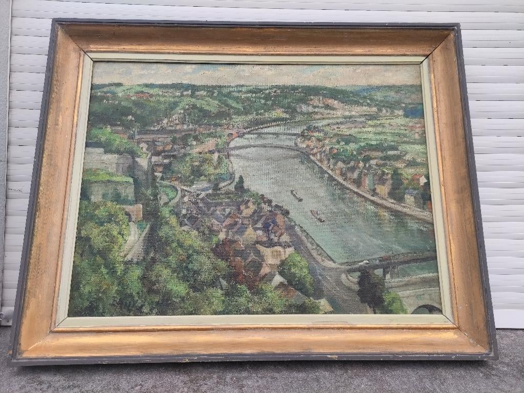 huile sur toile vue de namur signe Baily Charles, Antiquités & Art, Art | Peinture | Classique, Enlèvement