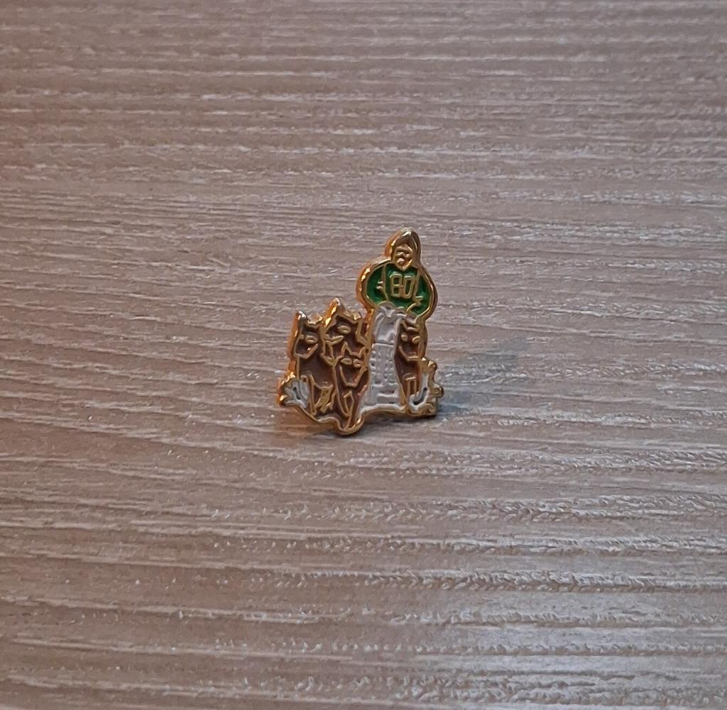 PIN - HONDENSLEE - SNEEUWHONDEN - HOND - CHIEN, Verzenden, Gebruikt, Dier of Natuur, Speldje of Pin