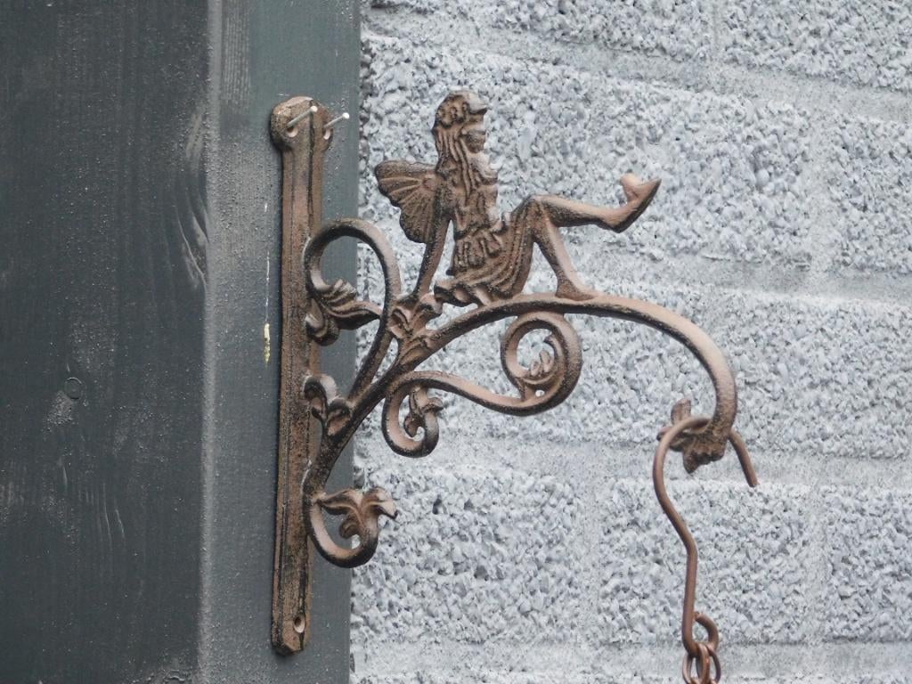 Hanger met Engel - gietijzer - donkerbruin, Tuin en Terras, Ophalen of Verzenden