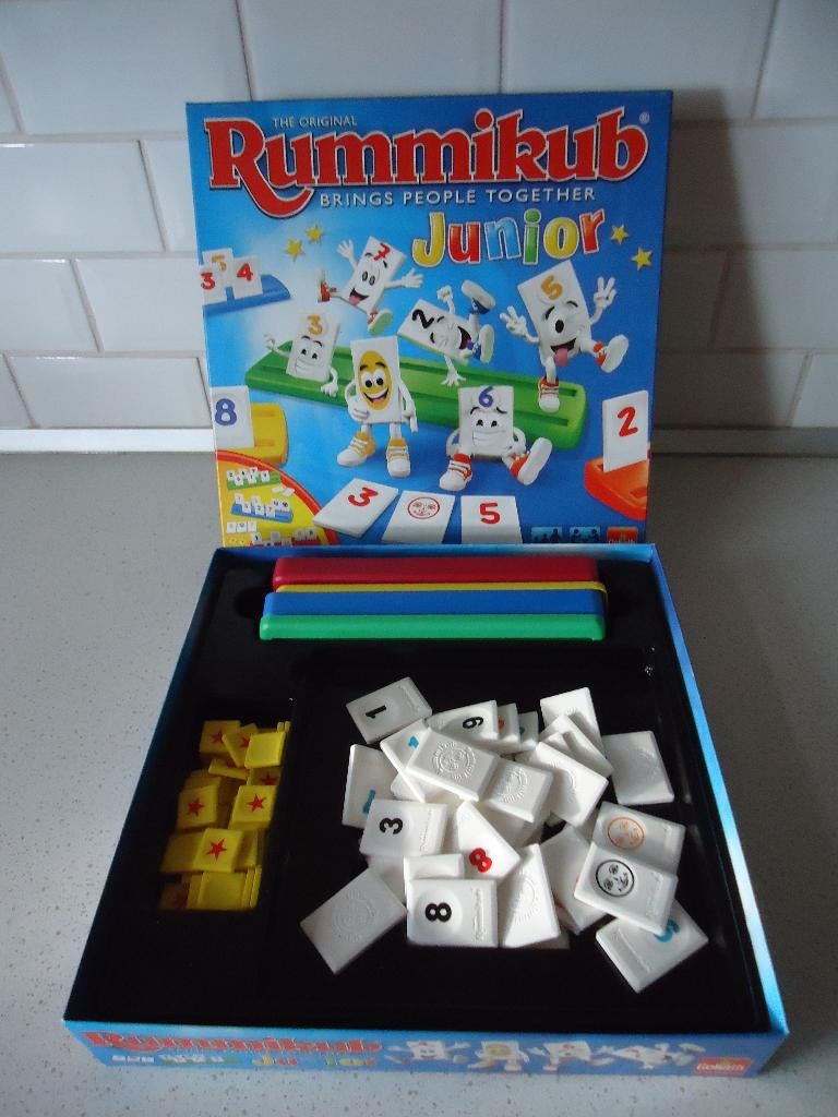 The Original "RUMMIKUB" Junior van Goliath in Prima Staat., Hobby en Vrije tijd, Een of twee spelers, Ophalen of Verzenden, Zo goed als nieuw