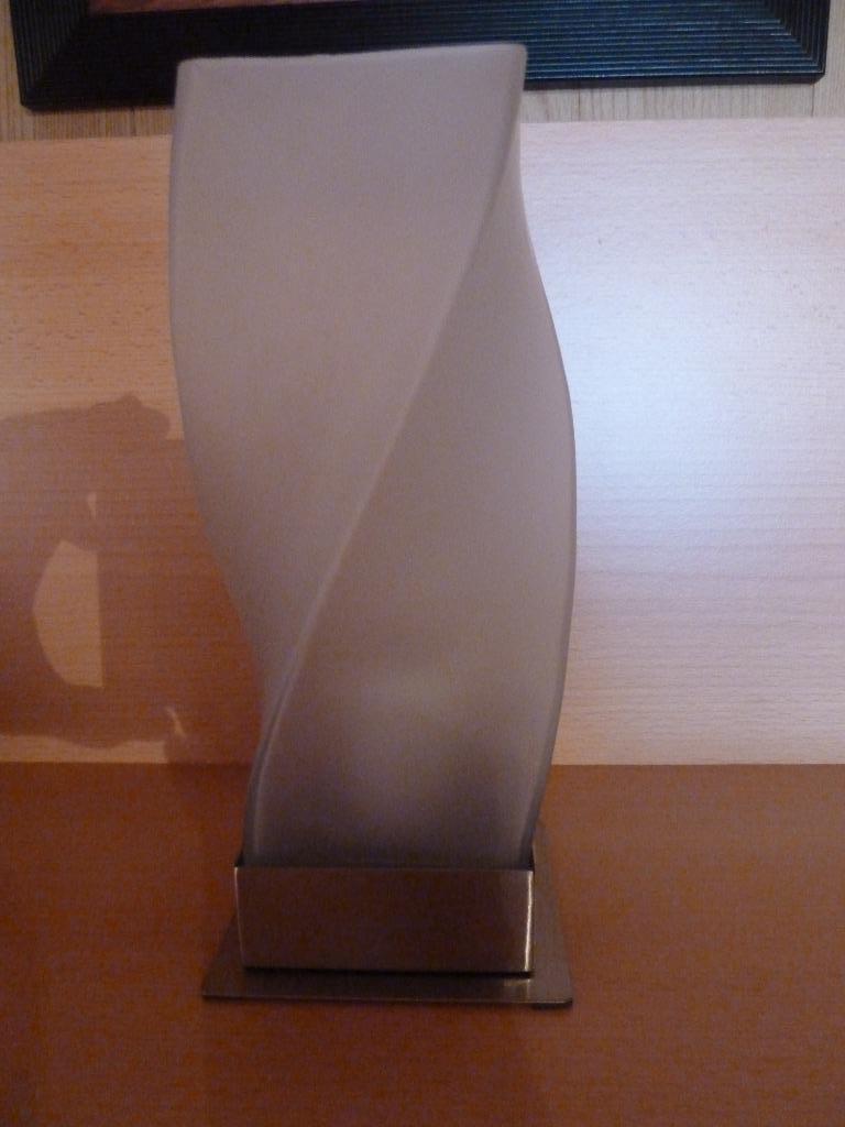 Lampe de table design verre blanc translucide, Enlèvement ou Envoi, Neuf, Verre, Moins de 50 cm