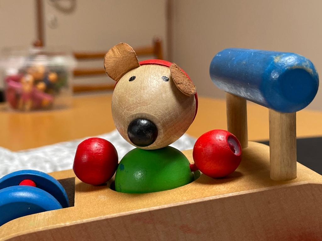 Autopino houten trekwagentje met muis, Ophalen, Gebruikt, Duw- of Trekspeelgoed