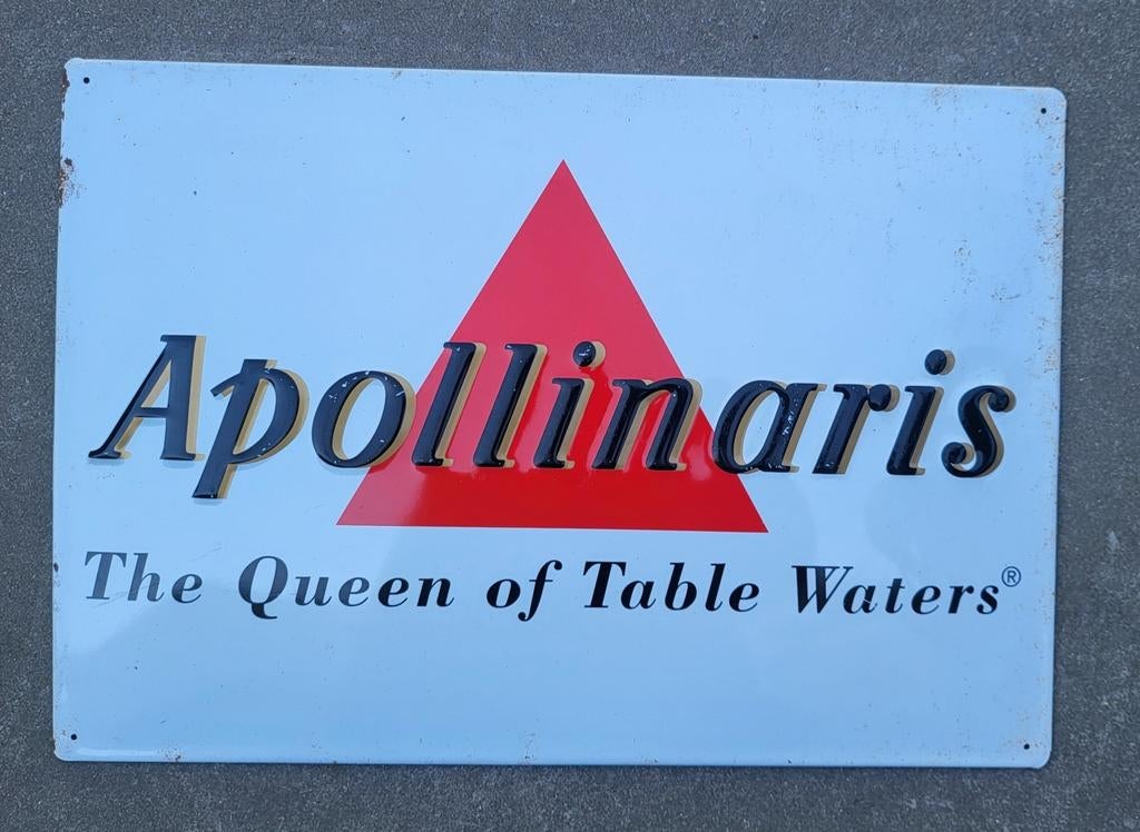 Enseigne publicitaire en métal Apollinaris, Collections, Enlèvement ou Envoi, Panneau publicitaire