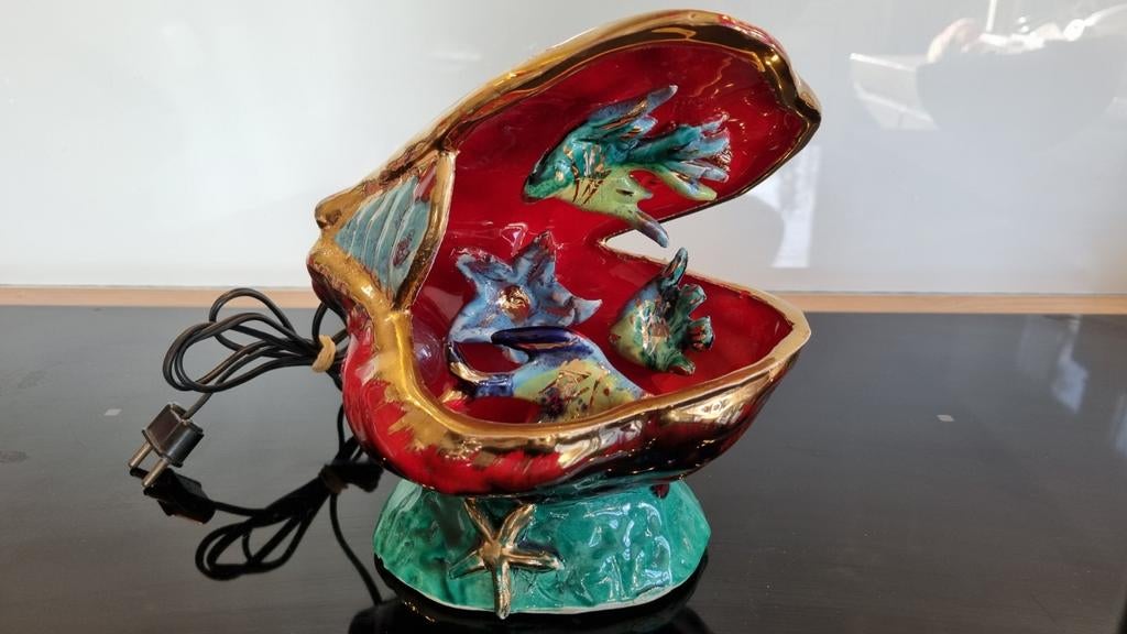 Lampe veilleuse vintage en céramique de Vallauris, Antiquités & Art, Enlèvement ou Envoi