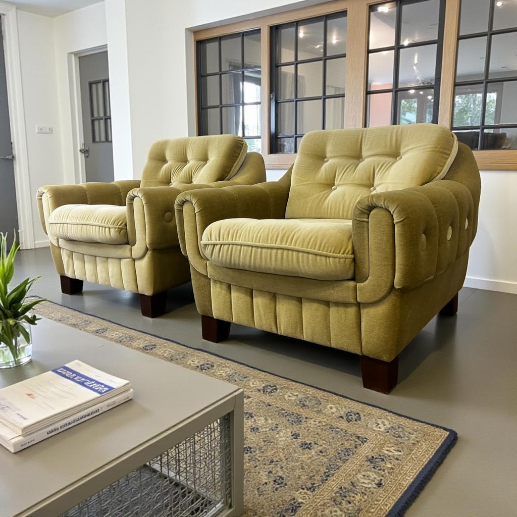 Set van 2 vintage XL space age eenzitten / fauteuils, Antiek en Kunst, Ophalen of Verzenden