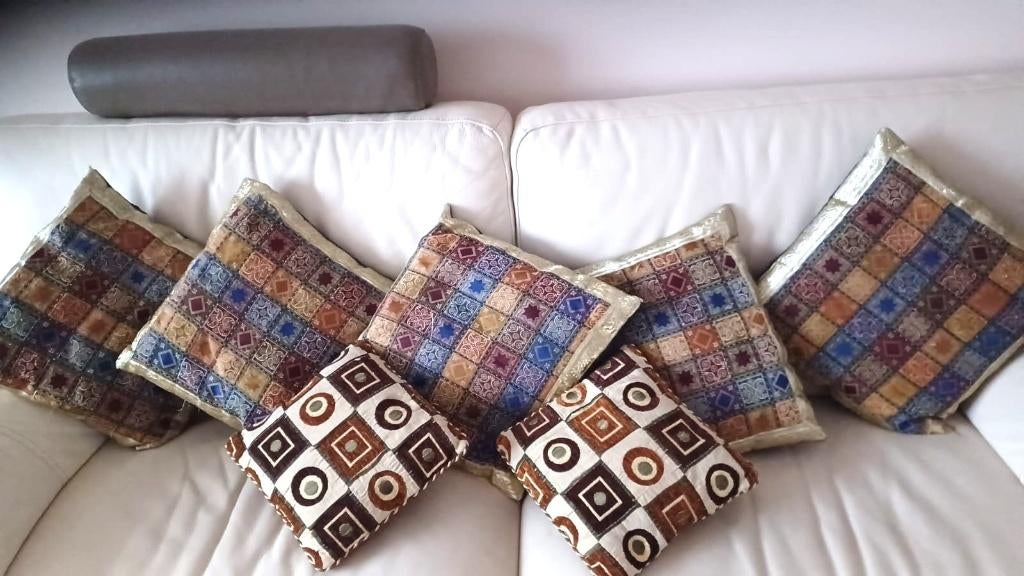 Lot de coussins avec housses en soie naturelle pure, Enlèvement, Comme neuf, Carré