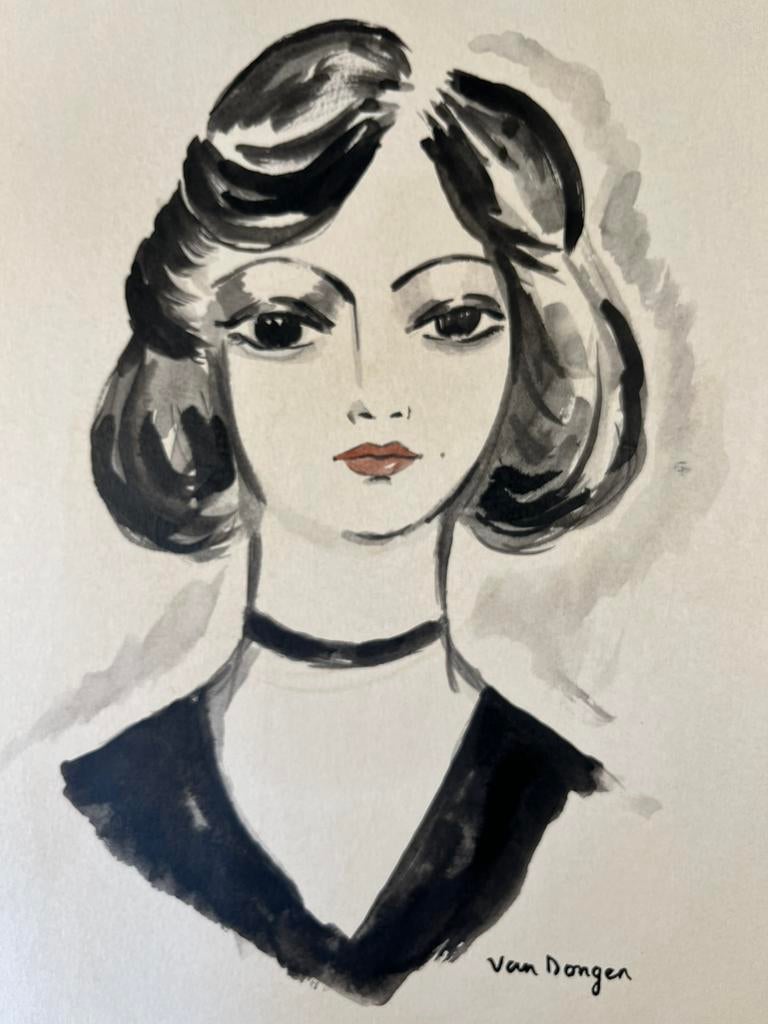 Kees Van Dongen - Aquarel - 1960 - Zeer mooie staat, Antiek en Kunst, Ophalen of Verzenden