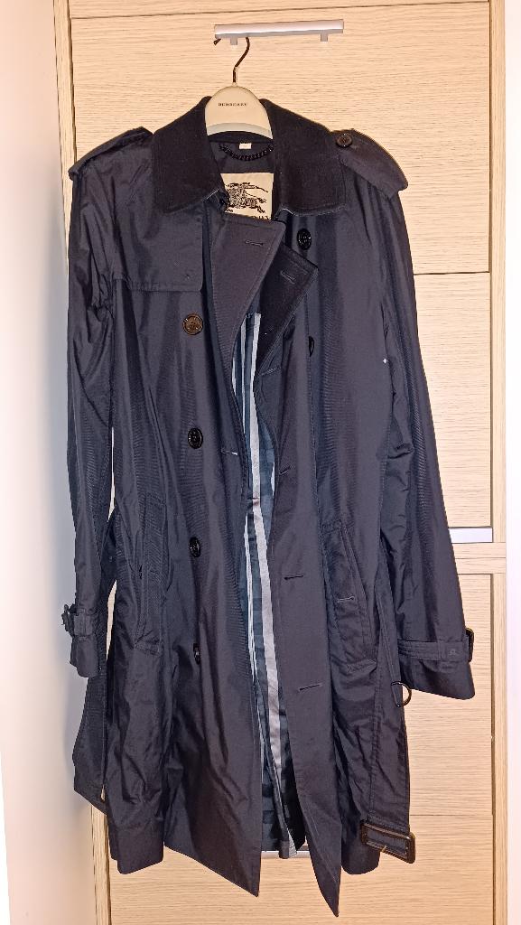Originele zwarte Burberry trenchcoat voor heren, Ophalen, Maat 48/50 (M), Zwart, Zo goed als nieuw