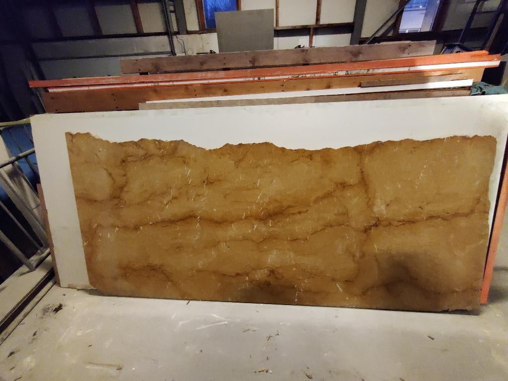 Marmer - Geel/Oker - volledige plaat-, Ophalen, 30 cm of meer, Steen of Klei, Overige typen