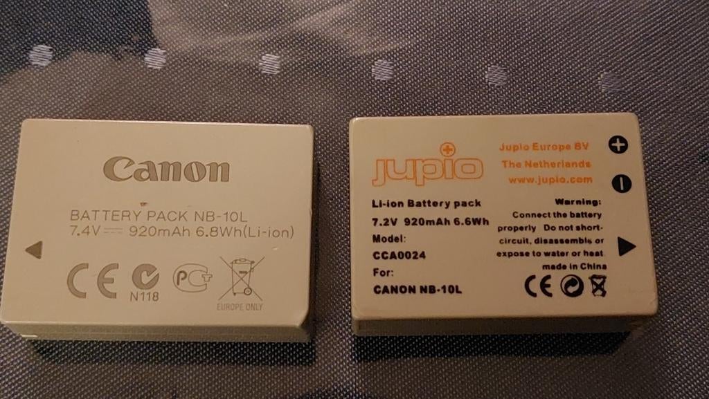 Batterie NB-10L +chargeur, Audio, Tv en Foto, Fotografie | Accu's en Batterijen, Gebruikt, Ophalen of Verzenden