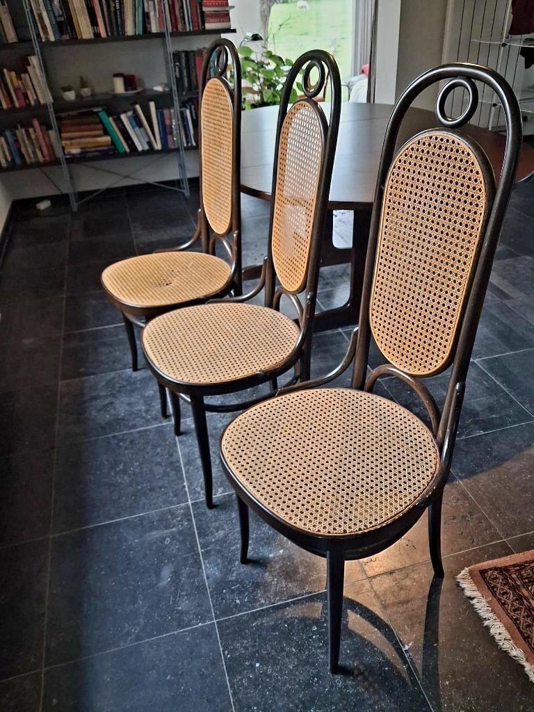 6 chaises Thonet 207 « Long John » vintage, Enlèvement ou Envoi, Thonet - Vintage - Retro - Jaren 70 - Design - Bentwood, Brun