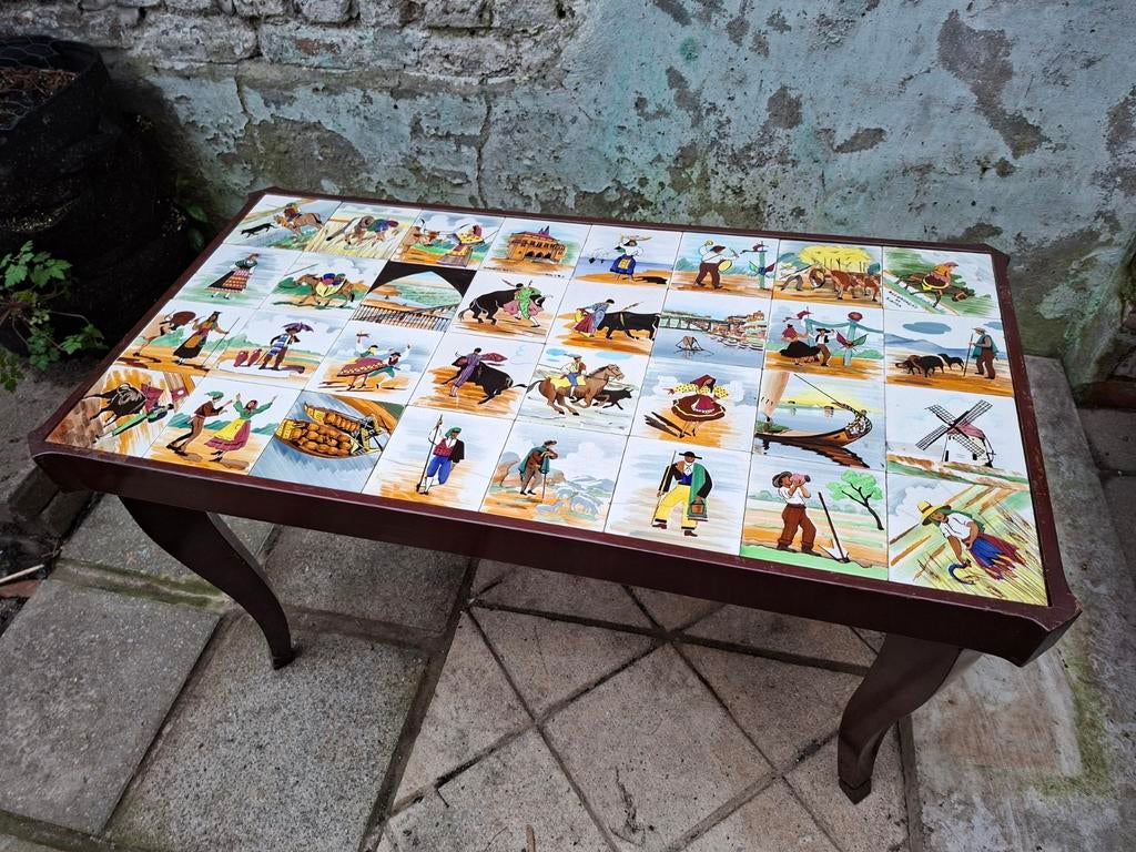 Tafel met Portugese tegels, Antiek en Kunst, Antiek | Meubels | Tafels, Ophalen