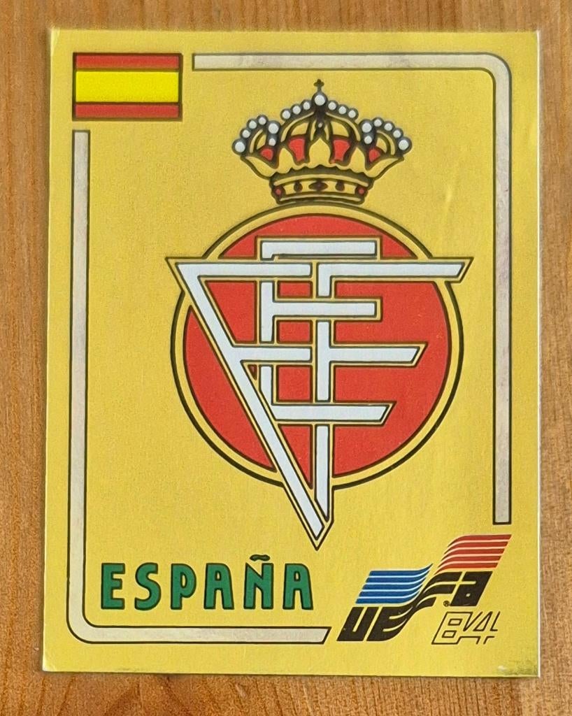 Panini Euro 84 badge Spain #211 voetbal recup, Enlèvement ou Envoi, Utilisé, Autocollant