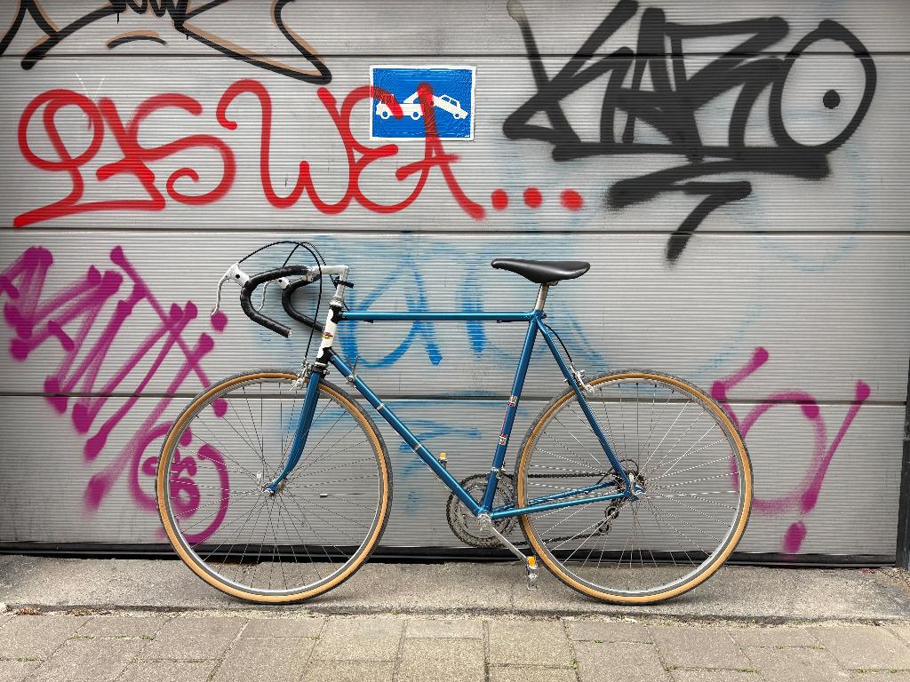 retro vintage koersfiets, Fietsen en Brommers, Gebruikt, Staal, 57 tot 61 cm, Ophalen