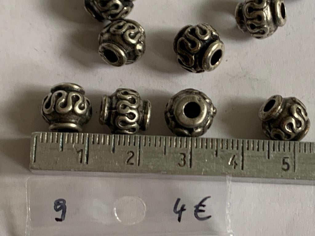 9 metalen kralen, Enlèvement ou Envoi, Neuf, Perle