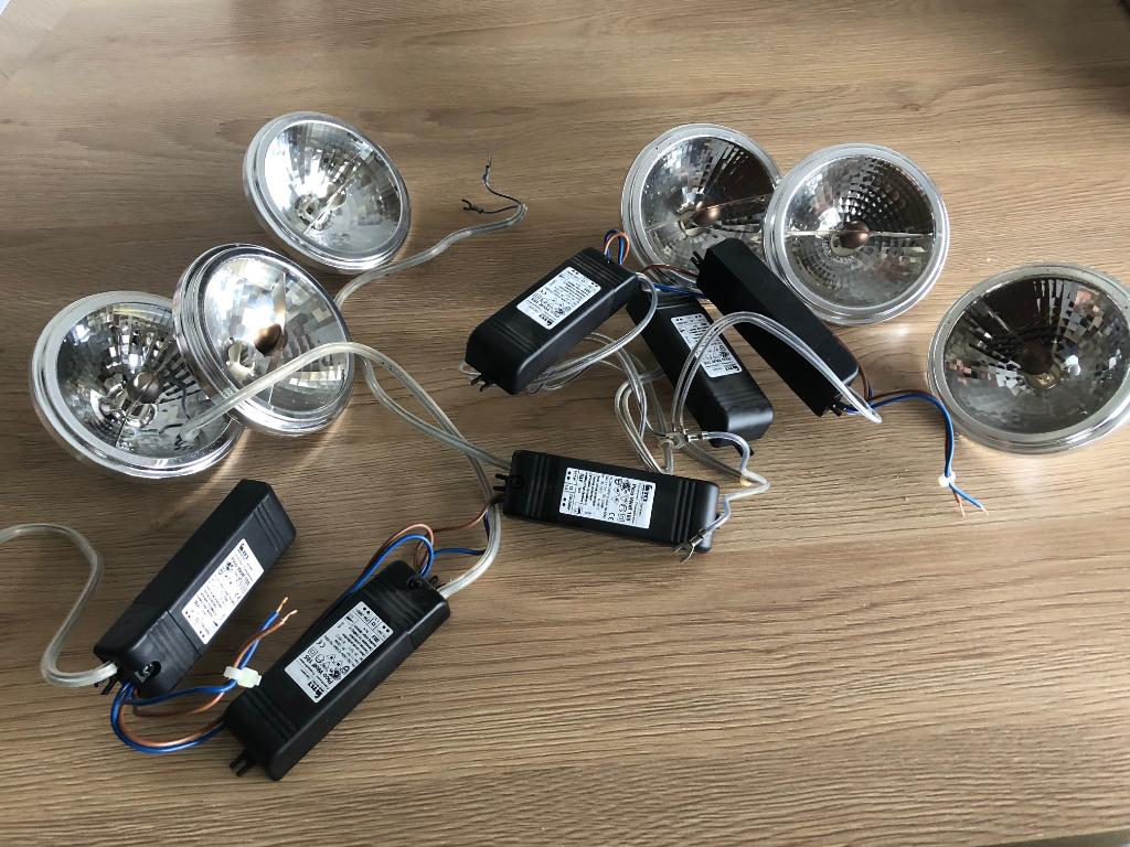 6 Spots HMG (Radium) 100W 12V avec transformateur, Bricolage & Construction, Enlèvement, Utilisé, Autres types