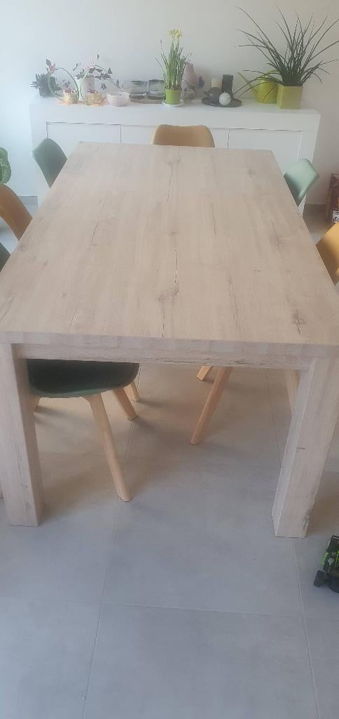 Eettafel hout, Huis en Inrichting, Tafels | Eettafels, Ophalen, Gebruikt, 100 tot 150 cm, Vijf personen of meer