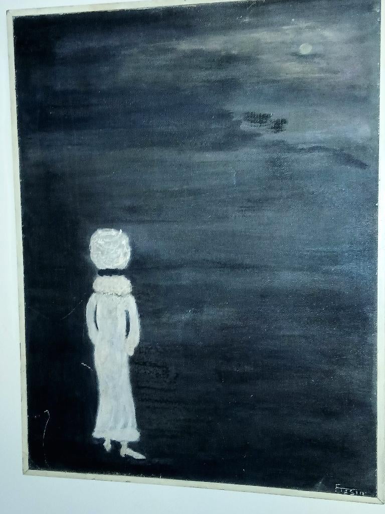 Authentiek Symbolistisch Schilderij (1980) – Gesigneerd, Enlèvement