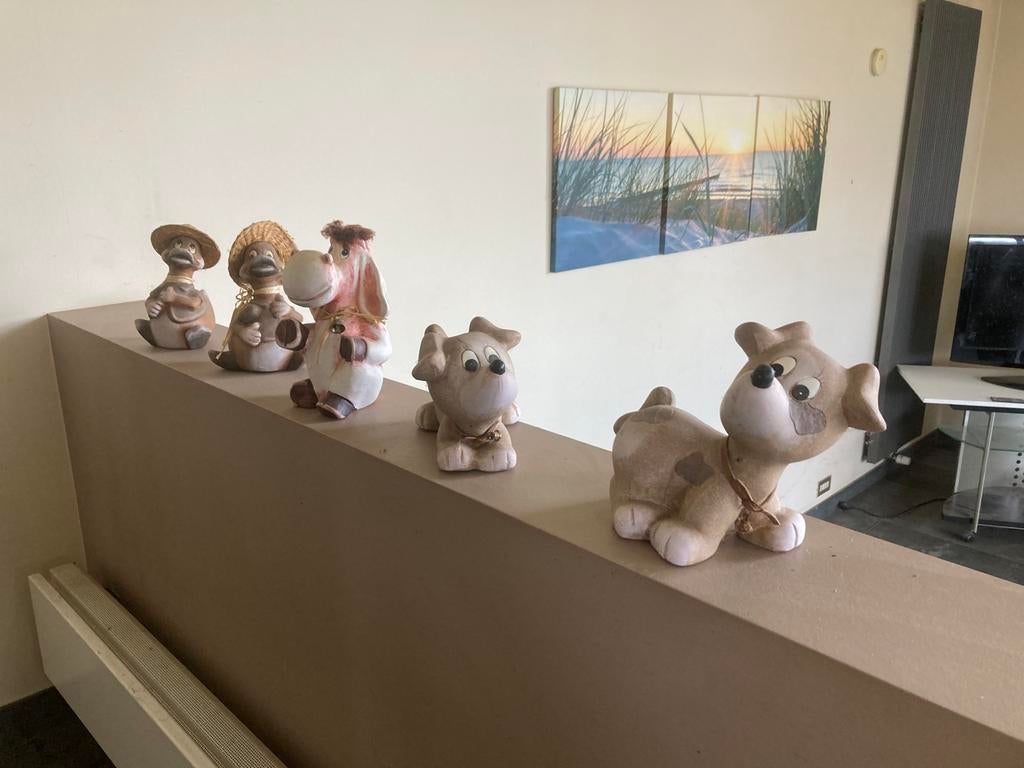 5 vrolijke dierenbeeldjes in steen, Ophalen of Verzenden