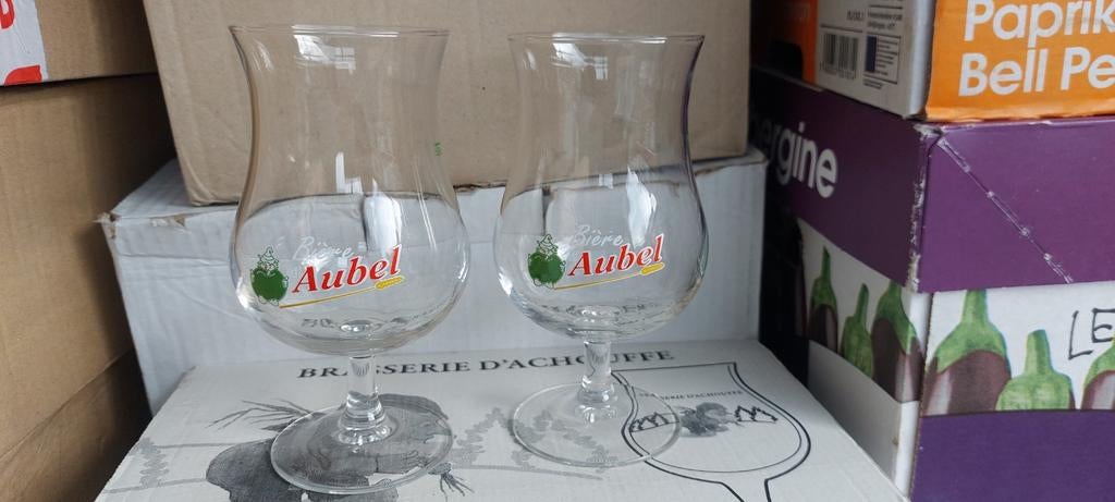2 verres bière d aubel 25cl, Collections, Enlèvement ou Envoi
