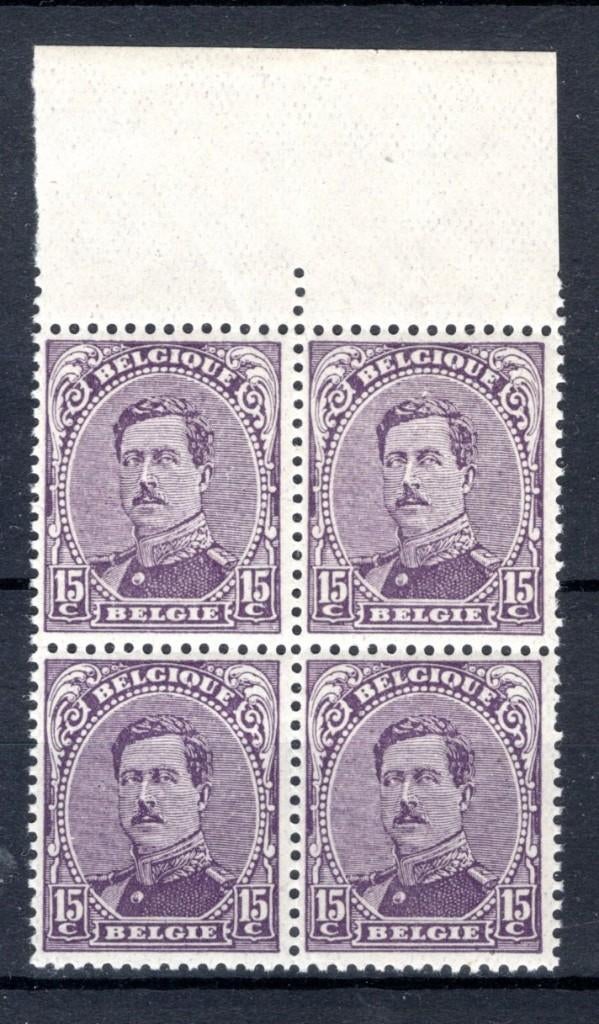 139 MNH 1915 - Z.M. Koning Albert 1 (4 stuks), Ophalen of Verzenden, Postfris, Postfris