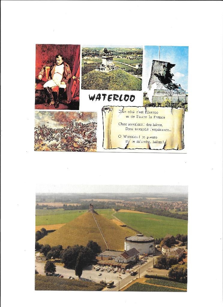 Waterloo - Bataille - Lion de Waterloo - 2 cartes postales, Collections, Envoi, 1980 à nos jours, Non affranchie, Brabant Wallon