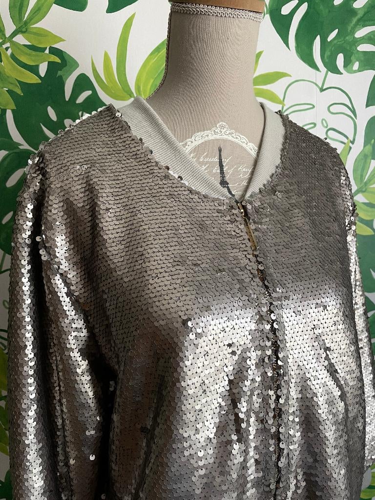 gilet jasje in pailletjes - 38 - glitter - thema DISCO, Verzenden, Zo goed als nieuw, Maat 38/40 (M), Overige kleuren