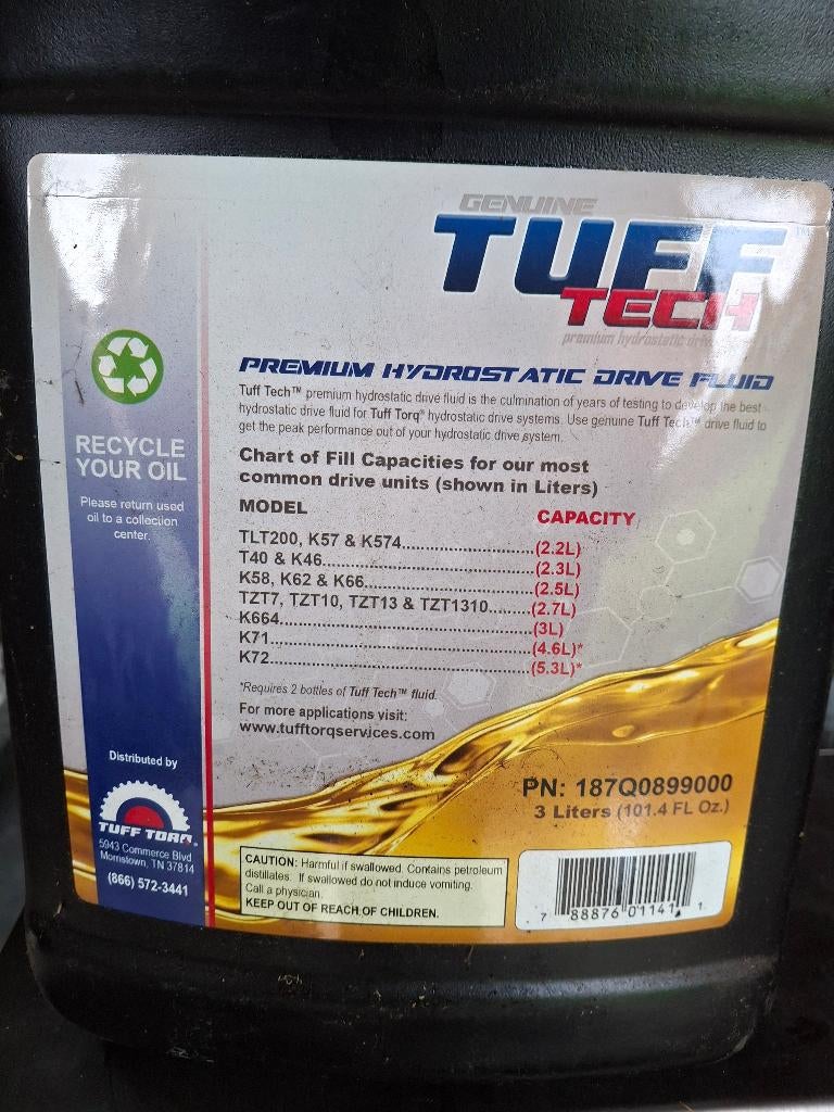 Huile pour boîte hydrostatique, Enlèvement, Neuf, Vitesses