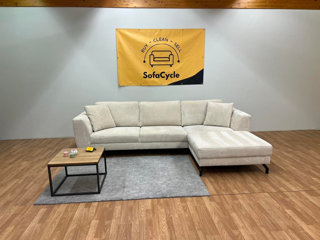 Assise en tissu côtelé blanc/SofaCycle/Livraison possible, Maison & Meubles, Enlèvement ou Envoi