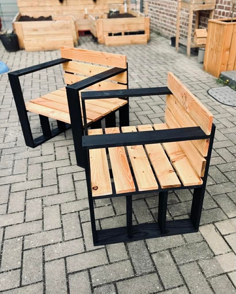 Fauteuil / petit banc 1 place en bois Douglas – 69€, Jardin & Terrasse, Tables de pique-nique, Bois