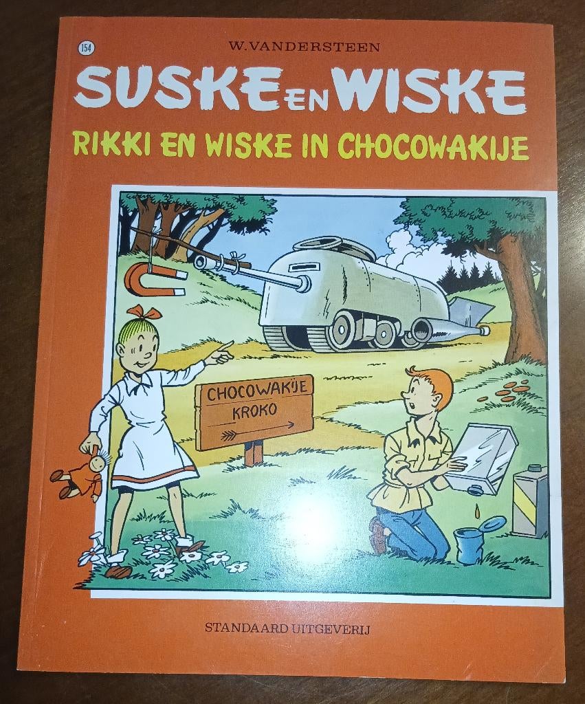 Rikki en Wiske in Chocowakije (VK 154, 1ste druk,1975), Livres, Enlèvement ou Envoi, Willy Vandersteen, Une BD, Comme neuf