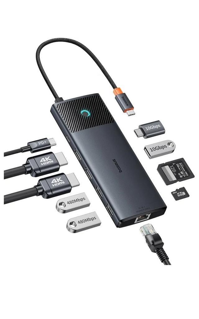 Baseus Docking Station USB C 10 Gbps, Station d'accueil 10/1, Informatique & Logiciels, Enlèvement ou Envoi