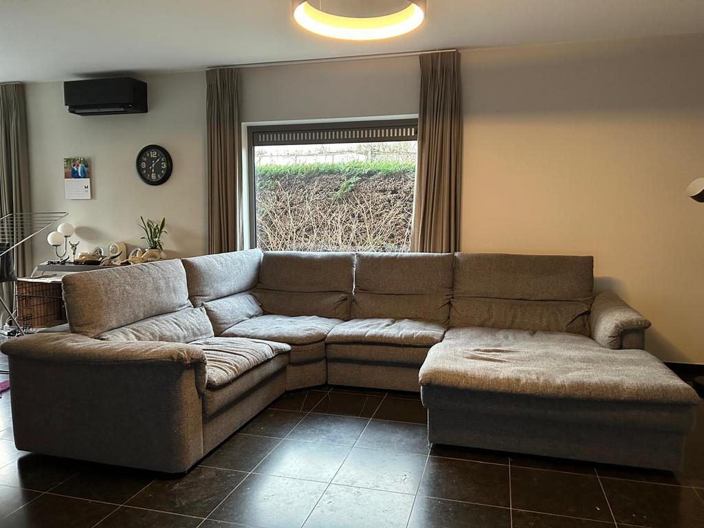 Grijze stoffen U-zetel, Ophalen, Gebruikt, Stof